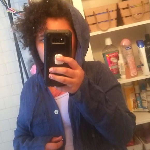 Medium blue bathing suit cover up and sweater - Picture 1 of 2